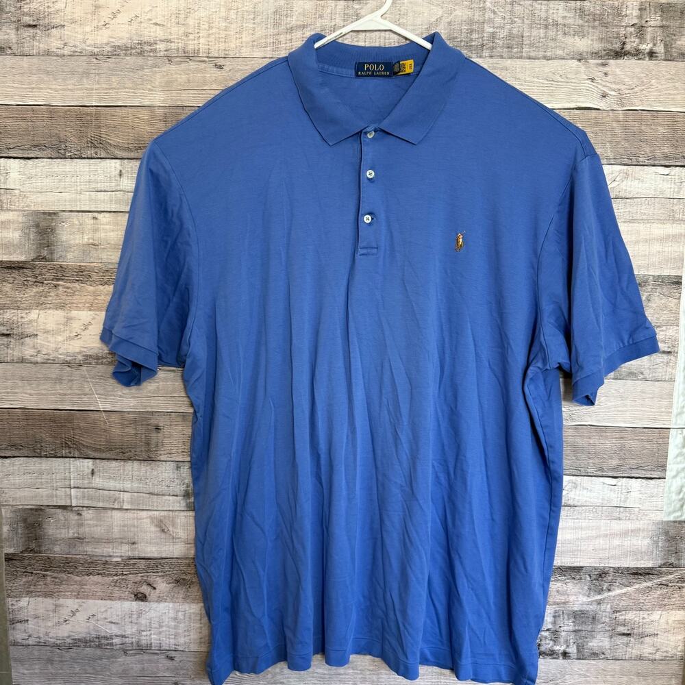 Polo Ralph Lauren Polo Shirt Mens 4XLT Blue Pony Casual Business Preppy